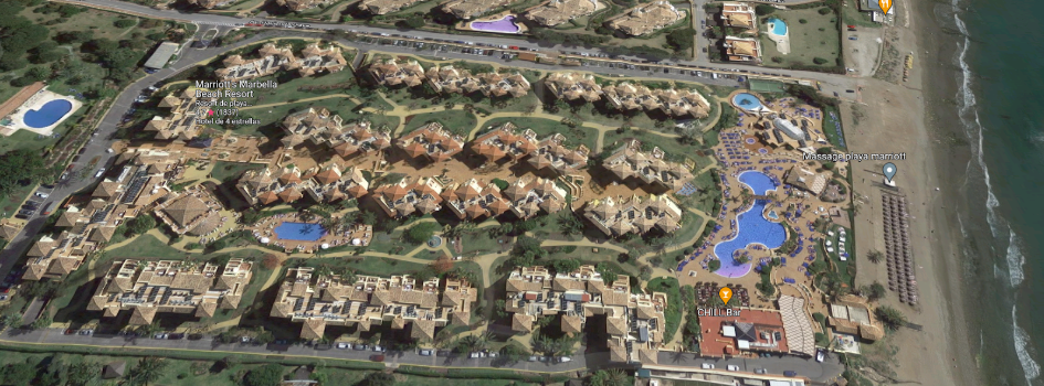 Aerial view of the Marriott Marbella urbanization